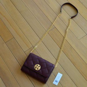 Tory Burch bag tory burch crossbody Willa Chain Wallet Crossbody Claret